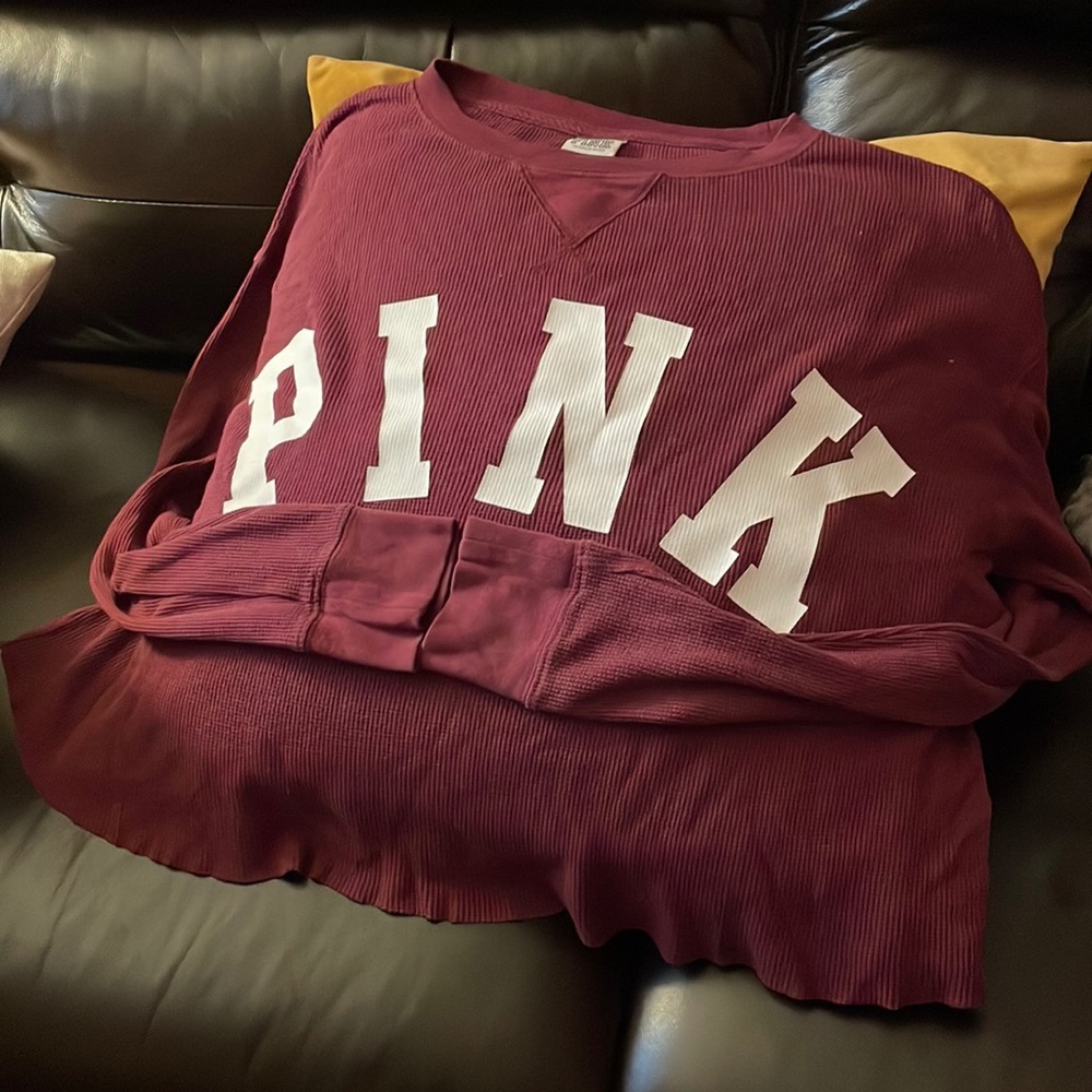 Pink ribbed top size s
